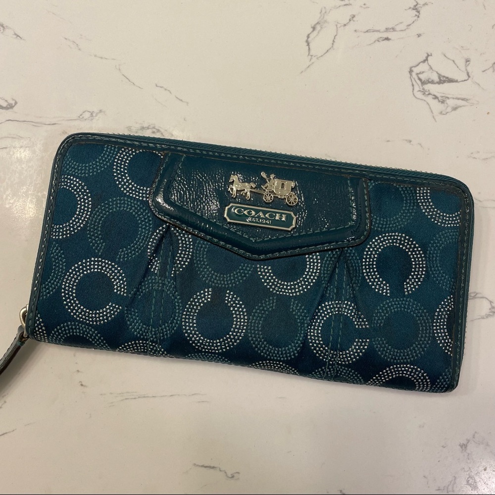 Dark Teal Coach Wallet